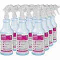 Midlab Cleaner, f/Glass/Hard Surfaces, RTU, 1 Quart, Light Blue, 12PK MLB05180012